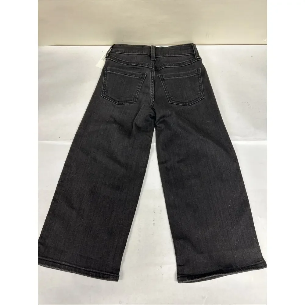 Abercrombie Kids 5/6 Short Girls Wide Leg Jean Black NWT